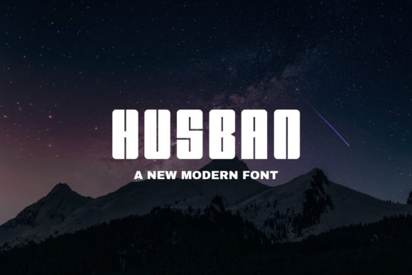 Husban Font for Bold and Speed-Themed Craft Projects